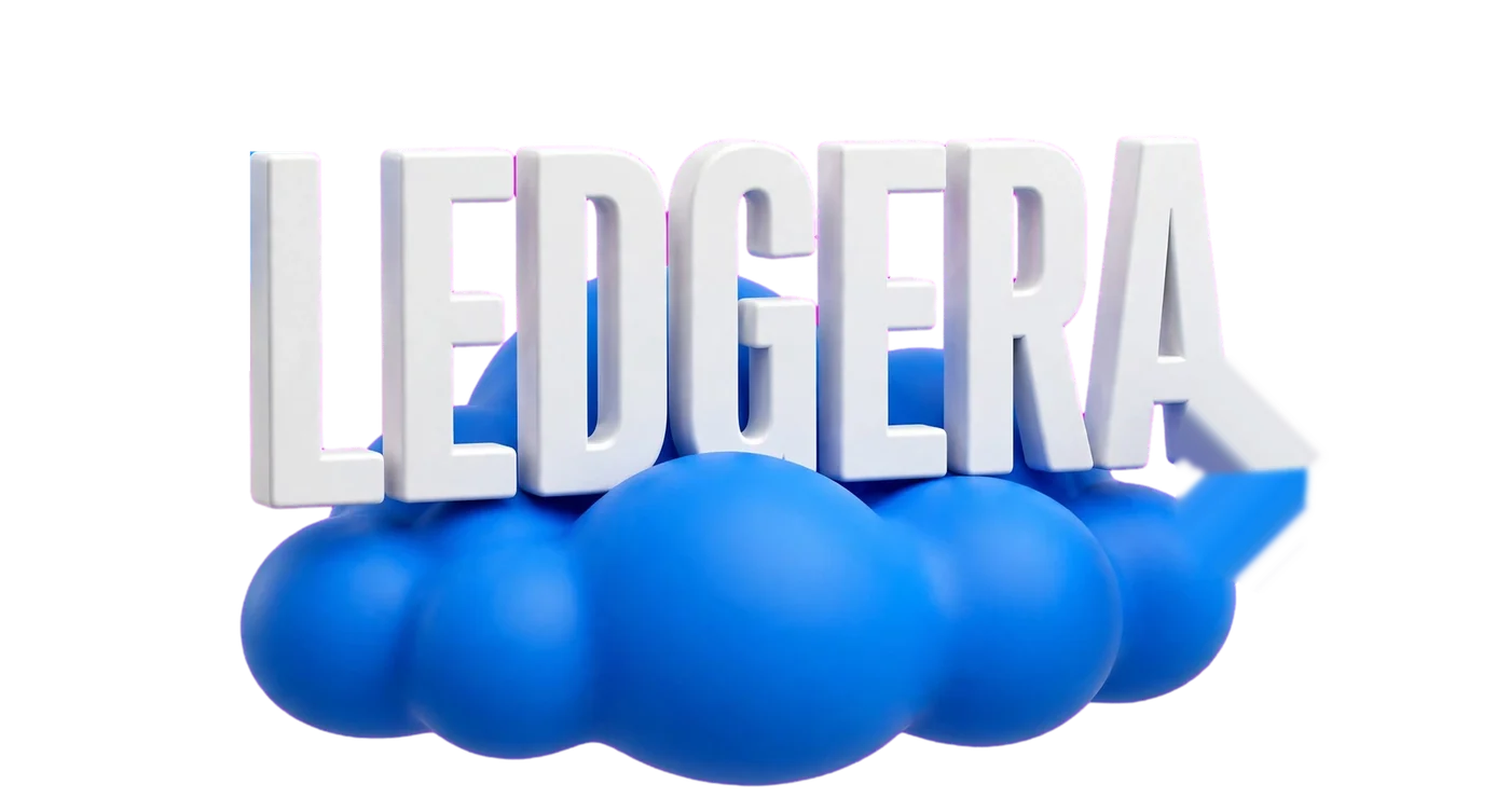 Ledgera sobre una nube, con dos monedas LEGR